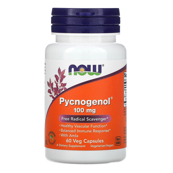 Pycnogenol - 100 mg - 60 растительных капсул - NOW Foods NOW Foods