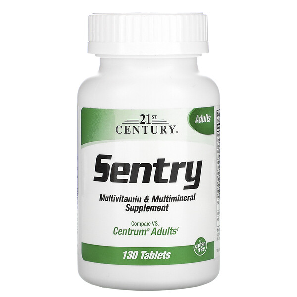Sentry, Мультивитаминная и мультиминеральная добавка для взрослых, 130 таблеток 21st Century