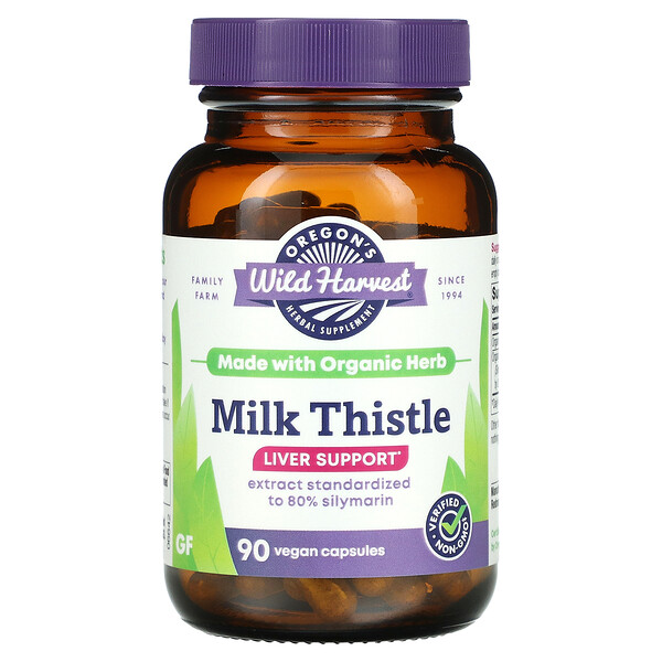 Milk Thistle, 90 Vegan Capsules (Веганские капсулы) Oregon's Wild Harvest