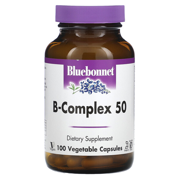 B-Complex 50 - 100 растительных капсул - Bluebonnet Nutrition Bluebonnet Nutrition