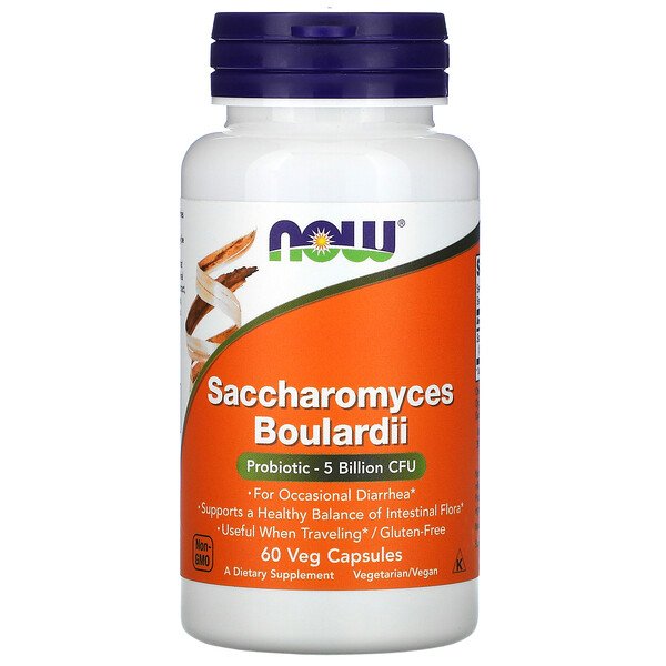 Saccharomyces Boulardii, 60 растительных капсул NOW Foods