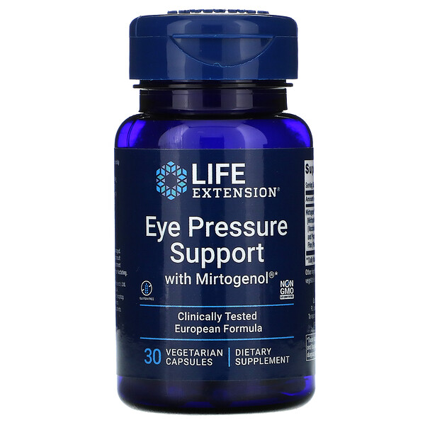 Поддержка глазного давления с миртогенолом, 30 вегетарианских капсул Life Extension