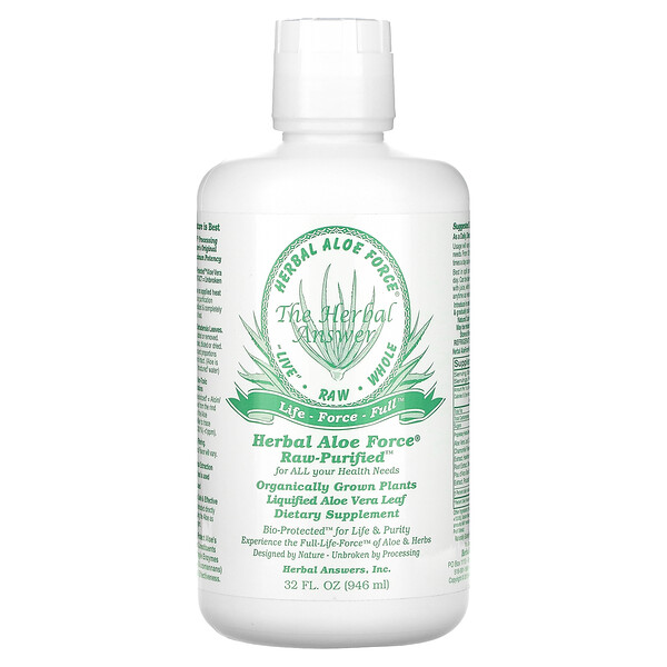Herbal Aloe Force, сырой очищенный - 946 мл - Herbal Answers Herbal Answers