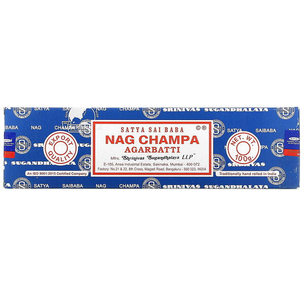 Satya, Nag Champa, Ароматические палочки Agarbatti, 100 г Sai Baba