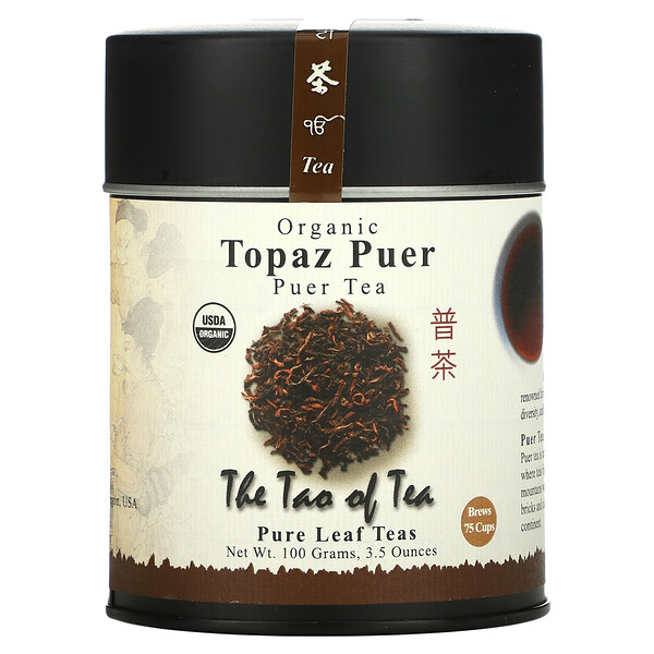 Органический чай пуэр, топазовый пуэр, 3,5 унции (100 г) The Tao of Tea