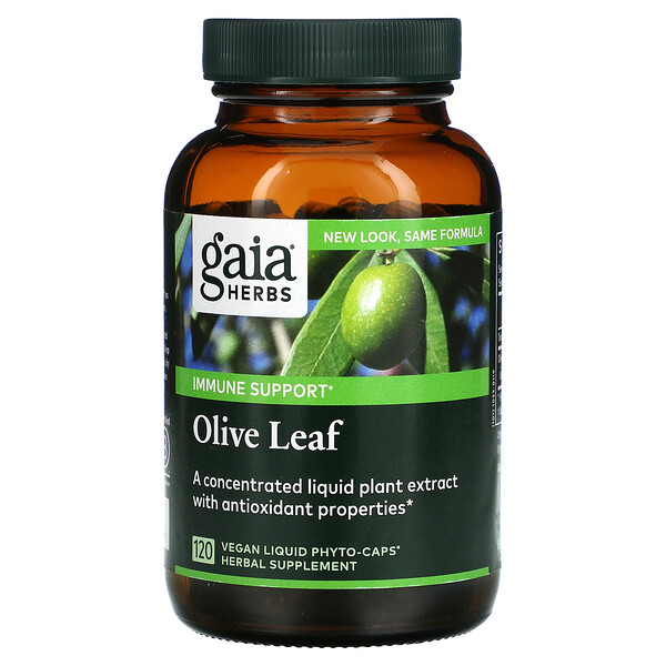 Оливковый лист, 120 веганских жидких фито-капсул Gaia Herbs