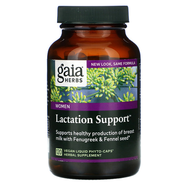 Поддержка лактации для женщин, 120 веганских жидких фито-капсул Gaia Herbs