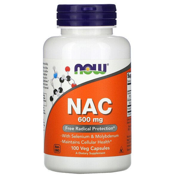 NAC, 600 мг, 100 растительных капсул NOW Foods