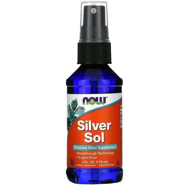 Silver Sol, 4 жидких унции (118 мл) NOW Foods