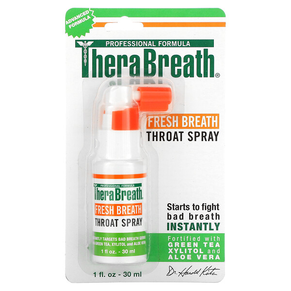 Свежее дыхание, спрей для горла, 1 жидкая унция (30 мл) TheraBreath