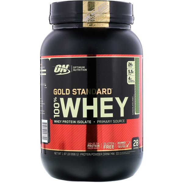 Gold Standard 100% Whey, шоколадно-мятный, 1,97 фунта (896 г) Optimum Nutrition