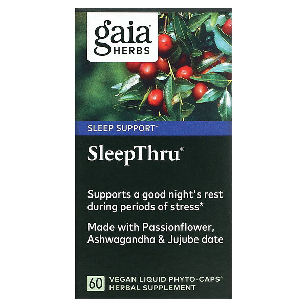 SleepThru, 60 веганских капсул с жидкостью Phyto-Caps Gaia Herbs