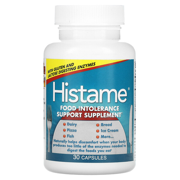 Histame - Поддержка при непереносимости пищи - 30 капсул - Naturally Vitamins Naturally Vitamins