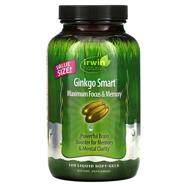 Ginkgo Smart, Максимальная концентрация и память - 120 жидких капсул - Irwin Naturals Irwin Naturals