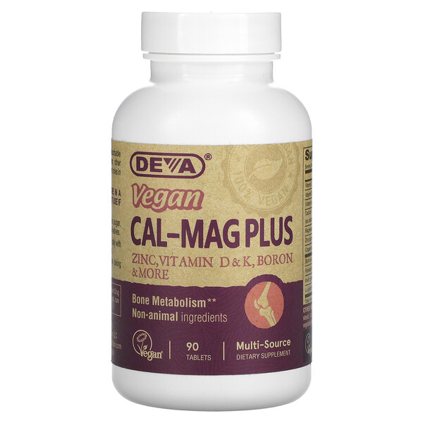 Vegan Cal-Mag Plus - 90 таблеток - Deva Deva
