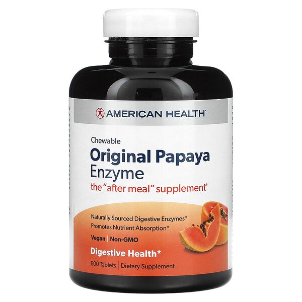 Оригинальный фермент папайи, 600 жевательных таблеток American Health