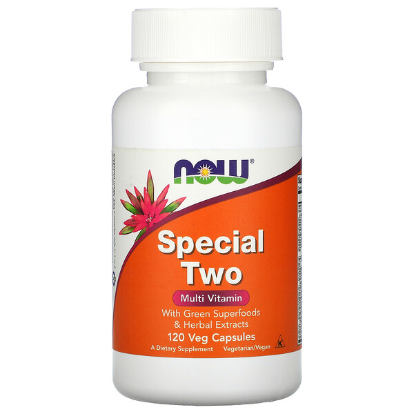 Special Two, Мультивитамины, 120 растительных капсул NOW Foods