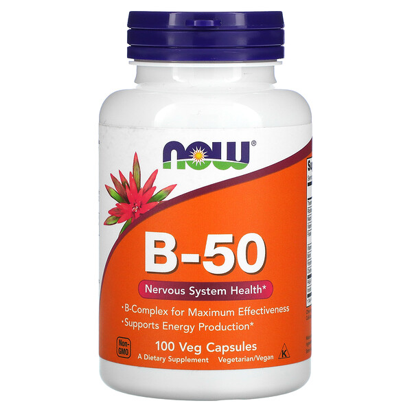 B-50, 100 растительных капсул NOW Foods