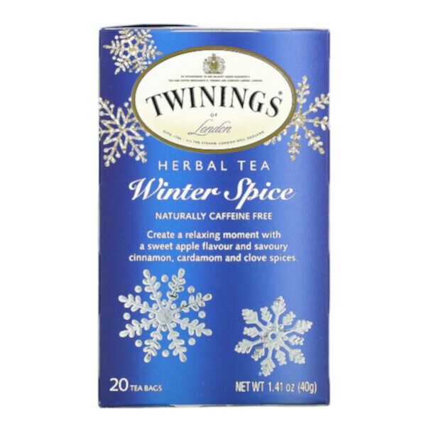 Herbal Tea, Winter Spice, без кофеина, 20 чайных пакетиков, 1,41 унции (40 г) Twinings