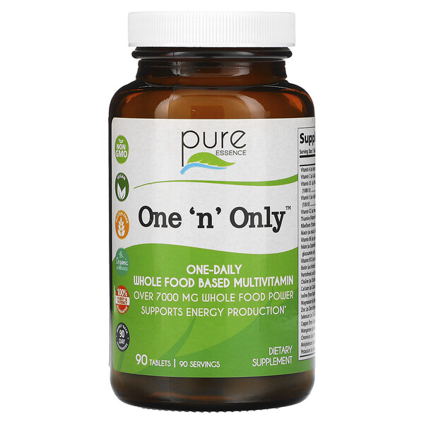 One 'n' Only, Мультивитамин на основе целых продуктов - 90 таблеток - Pure Essence Pure Essence