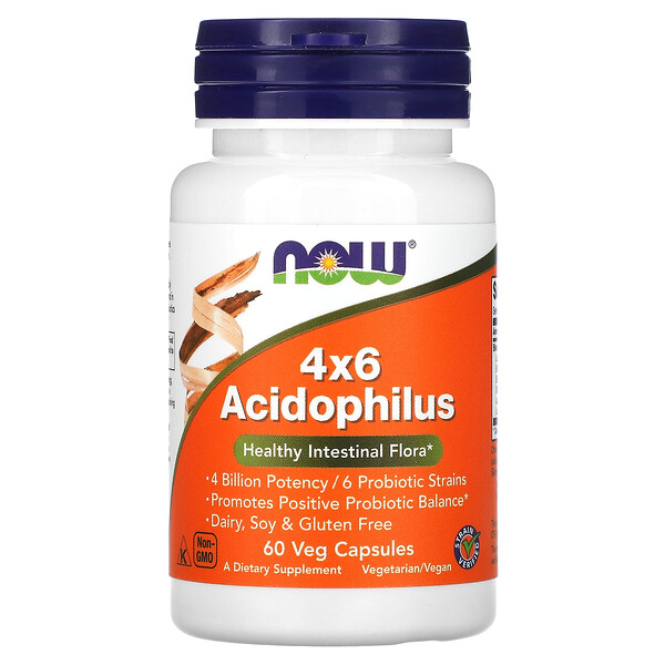 4x6 Acidophilus - 60 капсул - NOW Foods NOW Foods