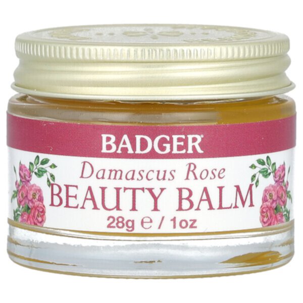 Organic, Beauty Balm, дамасская роза, 1 унция (28 г) Badger Basket