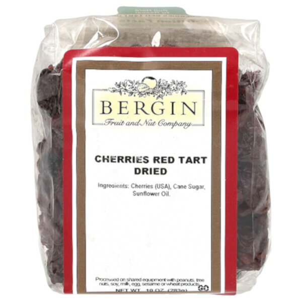 Cherries Red Tart, сушеный, 10 унций (283 г) Bergin Fruit and Nut Company