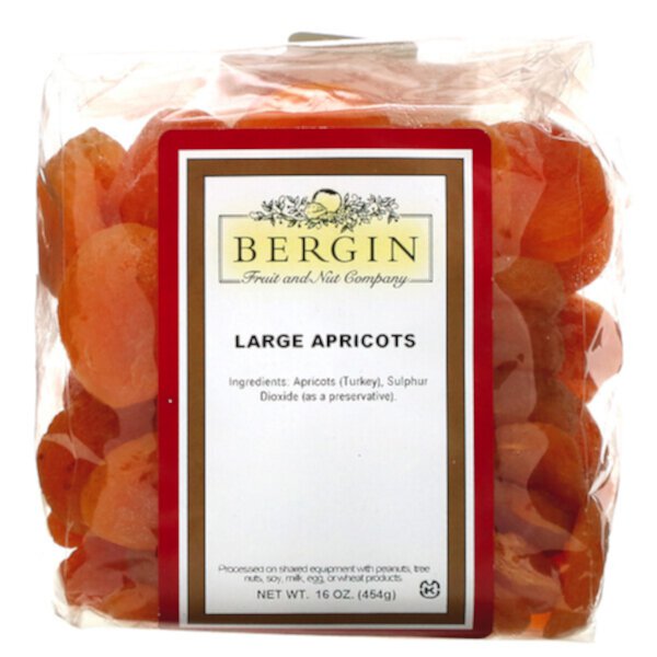 Крупные абрикосы, 16 унций (454 г) Bergin Fruit and Nut Company