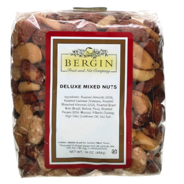 Ореховая смесь Deluxe, 16 унций (454 г) Bergin Fruit and Nut Company