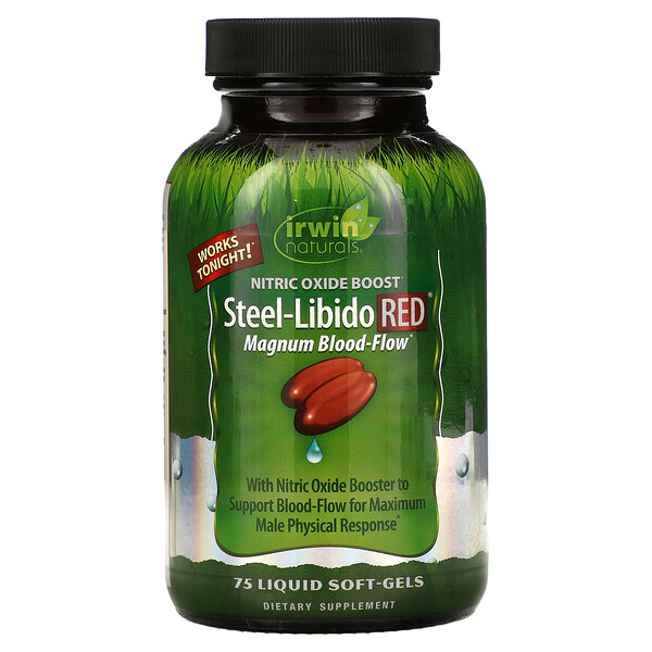 Steel-Libido Red, Усиление кровотока - 75 жидких капсул - Irwin Naturals Irwin Naturals