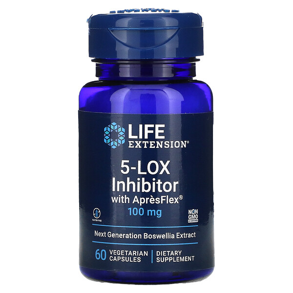 Ингибитор 5-LOX с ApresFlex, 100 мг, 60 вегетарианских капсул Life Extension
