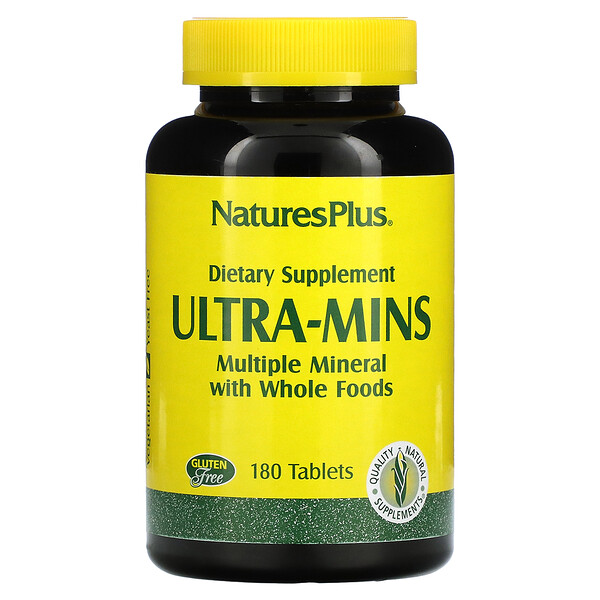 Ultra-Mins, Мульти-минералы с натуральными продуктами - 180 таблеток - NaturesPlus NaturesPlus
