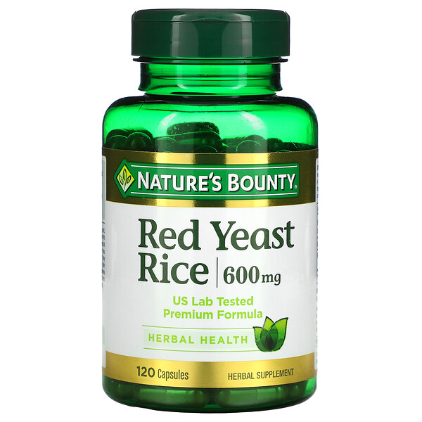Красный дрожжевой рис, 600 мг, 120 капсул Nature's Bounty