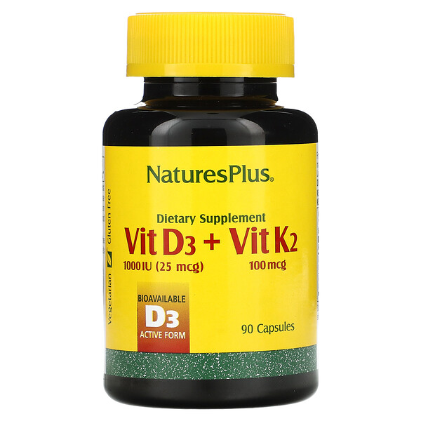 Витамин D3 + K2, 90 капсул NaturesPlus