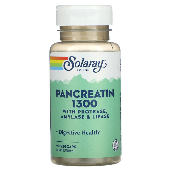 Панкреатин 1300 - 90 растительных капсул - Solaray Solaray