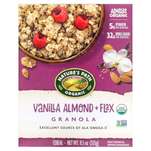 Organic, Vanilla Almond + Flax Granola Cereal, 11.5 oz (325 g) Nature's Path
