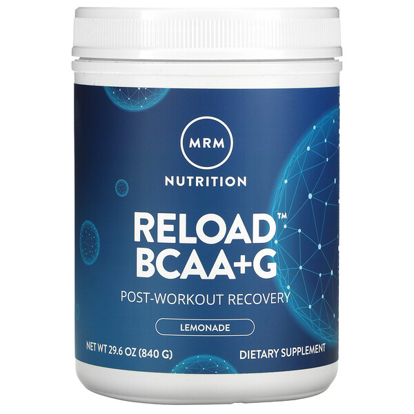 Reload BCAA+G, восстановление после тренировки, лимонад, 29,6 унции (840 г) MRM