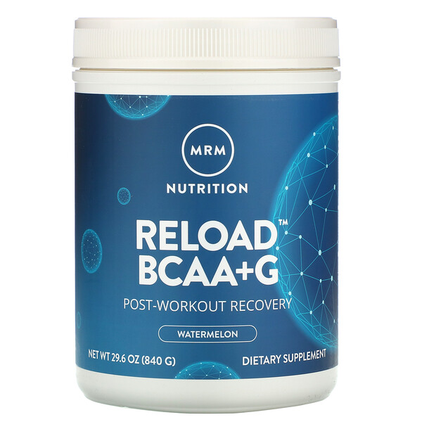 Reload BCAA+G, восстановление после тренировки, арбуз, 29,6 унции (840 г) MRM