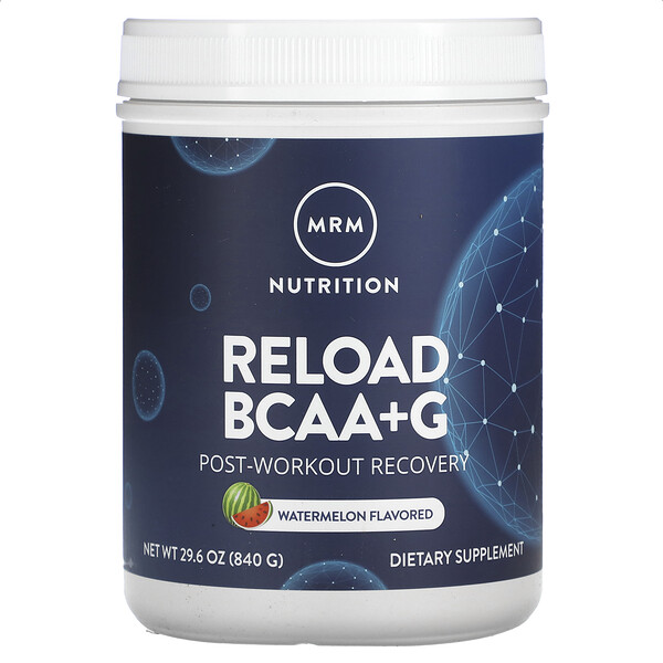 Reload BCAA+G, восстановление после тренировки, арбуз, 29,6 унции (840 г) MRM