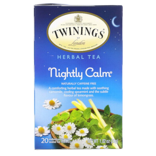 Herbal Tea, Nightly Calm, без кофеина, 20 чайных пакетиков, 1,02 унции (29 г) Twinings