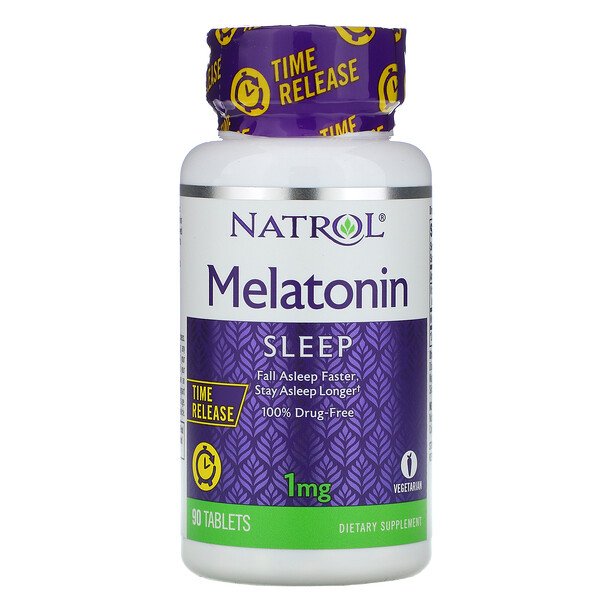 Мелатонин, замедленное высвобождение, 1 мг, 90 таблеток Natrol
