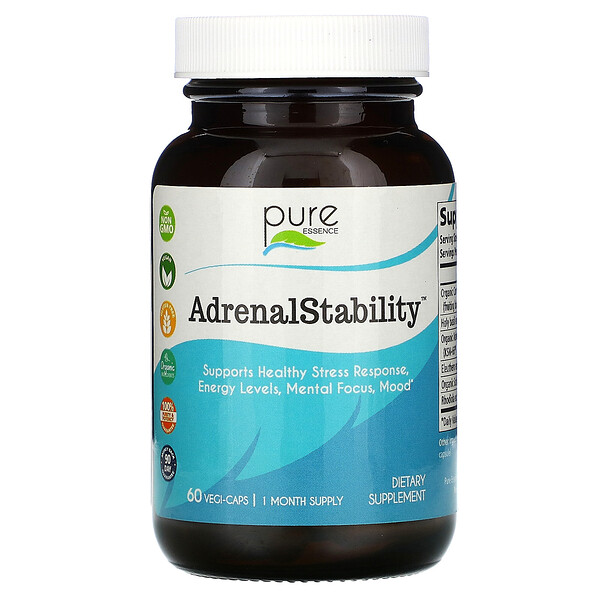 AdrenalStability , 60 растительных капсул Pure Essence
