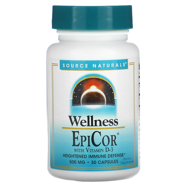 EpiCor с Витамином D-3 - 500 мг - 30 капсул - Source Naturals Source Naturals