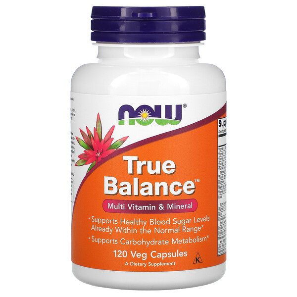 True Balance, Мультивитамины и минералы, 120 растительных капсул NOW Foods
