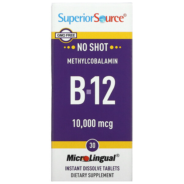 Метилкобаламин В-12 - 10000 мкг - 30 микротаблеток для рассасывания - Superior Source Superior Source