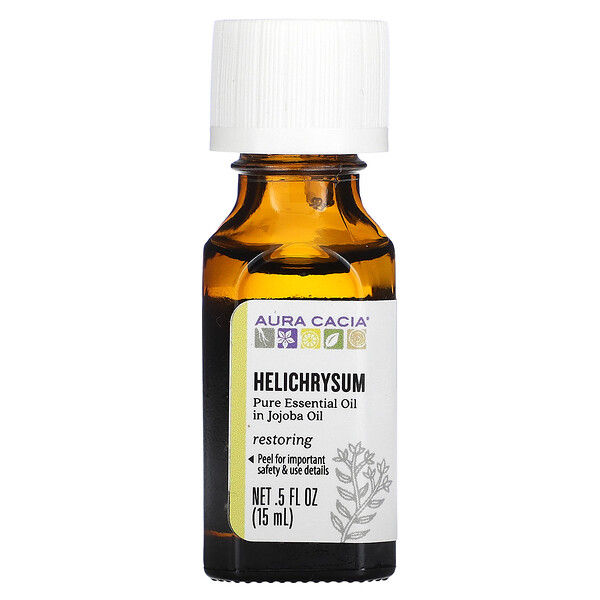 Чистые эфирные масла, Helichrysum, 0,5 ж. унц. (15 мл) Aura Cacia