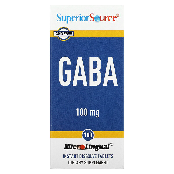 ГАМК, 100 мг, 100 быстрорастворимых таблеток MicroLingual Superior Source