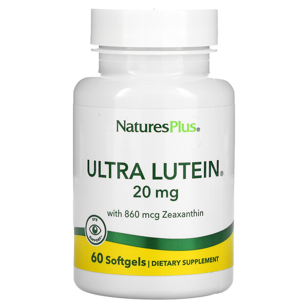 Ультралютеин с зеаксантином, 20 мг, 60 мягких таблеток NaturesPlus