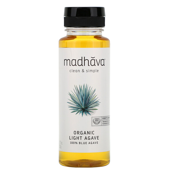 Organic Golden Light, 100 % голубая агава, 11,75 унций (333 г) Madhava Natural Sweeteners