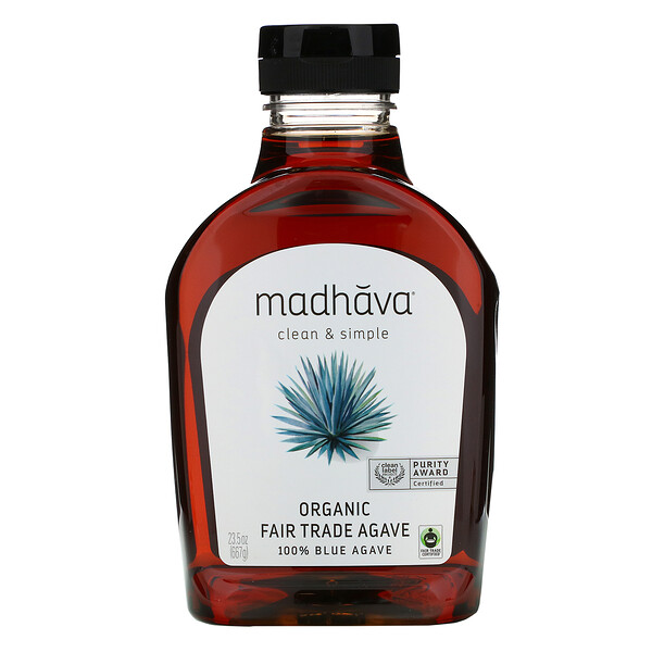 Органическая сырая голубая агава, справедливая торговля, 1,5 фунта (667 г) Madhava Natural Sweeteners